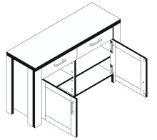 Sideboard >Lupo< in Sanremo Dekor, Holzwerkstoff - 127x89x42cm (BxHxT)