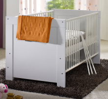 Babybett >Nana< in weiss matt, Holzwerkstoff -...