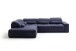 Polstergarnitur >Donaugh< Sitztiefen + Kopfteilverstellungen, blau-schwarz - 323x76x231 (BxHxT)
