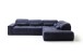 Polstergarnitur >Donaugh< Sitztiefen + Kopfteilverstellungen, blau-schwarz - 323x76x231 (BxHxT)