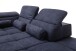 Polstergarnitur >Donaugh< Sitztiefen + Kopfteilverstellungen, blau-schwarz - 323x76x231 (BxHxT)