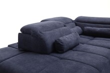 Polstergarnitur >Donaugh< inkl. aller Funktionen, in blau-schwarz - 323x76x231 (BxHxT)