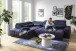 Polstergarnitur >Donaugh< inkl. aller Funktionen, in blau-schwarz - 323x76x231 (BxHxT)