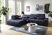 Polstergarnitur >Donaugh< inkl. aller Funktionen, in blau-schwarz - 323x76x231 (BxHxT)