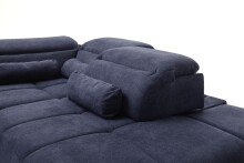 Polstergarnitur >Donaugh<  inkl. aller Funktionen, blau-schwarz - 323x76x231 (BxHxT)