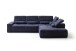 Polstergarnitur >Donaugh<  inkl. aller Funktionen, blau-schwarz - 323x76x231 (BxHxT)
