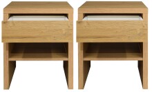 Nachtkommode >Five< (2er-Set) in Eiche sanremo hell - 44x52x36 (BxHxT)