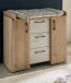 Wickelkommode >Micha< in asteiche Dekor / artisan weiß - 97x92x48 (BxHxT)