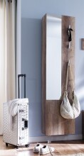 Schuhschrank >Woody< drehbar, wildeiche trüffel / Spiegel - 45x176x25 (BxHxT)