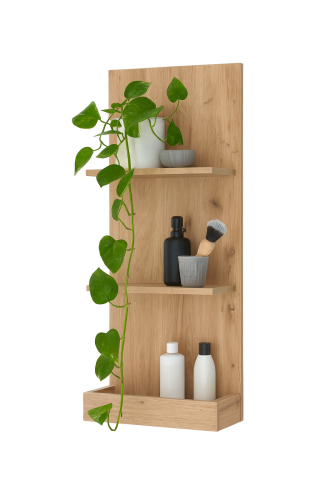 Ablageregal >Coco< in Asteiche Dekor, Holzwerkstoff - 40x90x16cm (BxHxT)