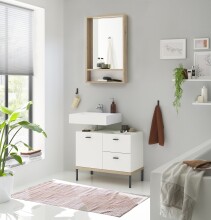 Badezimmer-Set >Coco< (2-teilig) in Asteiche Dekor / weiss - 79x200x38 (BxHxT)