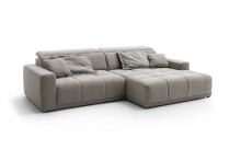 Polstergarnitur >Belan< Sitztiefen + Kopfteilverstellung, hellgrau - 288x80x176cm (BxHxT)