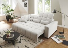 Big-Sofa >Maggy< Sitztiefen- / Kopfteilverstellung, creme - 242x110x121cm (BxHxT)