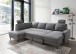 Wohnlandschaft >Pris< U-Form, Funktionen, cord grau - 153x305x75x200 (LxBxHxT)