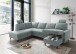 Wohnlandschaft >Pris< U-Form, Funktionen, cord aqua - 153x305x75x200 (LxBxHxT)