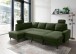 Wohnlandschaft >Pris< U-Form, Funktionen, cord Moosgrün - 153x305x75x200 (LxBxHxT)