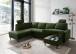 Wohnlandschaft >Pris< U-Form, Funktionen, cord Moosgrün - 153x305x75x200 (LxBxHxT)
