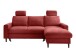 Ecksofa >Pris< Schlaffunktion, Stauraum, rot - 234x88x147 (BxHxT)