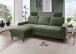 Ecksofa >Pris< Schlaffunktion, Stauraum, dunkelgrün - 234x88x147 (BxHxT)