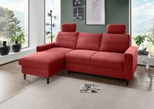 Ecksofa >Pris< Schlaffunktion, Stauraum, rot -...