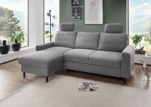 Ecksofa >Pris< Schlaffunktion, Stauraum, dunkelgrau...