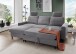 Ecksofa >Pris< Schlaffunktion, Stauraum, dunkelgrau - 234x88x147 (BxHxT)