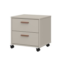 Nachtkommode >MILLES < in Sandfarbig - 48,9x48x41,5cm (BxHxT)