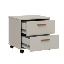 Nachtkommode >MILLES < in Sandfarbig - 48,9x48x41,5cm (BxHxT)