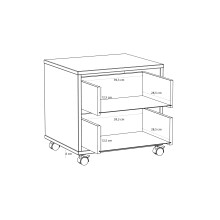 Nachtkommode >MILLES < in Sandfarbig - 48,9x48x41,5cm (BxHxT)