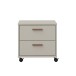 Nachtkommode >MILLES < in Sandfarbig - 48,9x48x41,5cm (BxHxT)