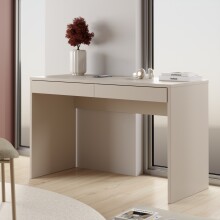 Schreibtisch >MILLES < in Sandfarbig - 124,8x77,3x53,1cm (BxHxT)