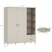 Drehtürenschrank >MILLES < in Sandfarbig / Terrakotta - 168,4x201,6x52,9 (BxHxT)