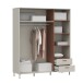 Drehtürenschrank >MILLES < in Sandfarbig / Terrakotta - 168,4x201,6x52,9 (BxHxT)