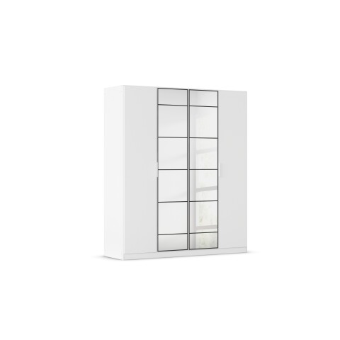 Drehtürenschrank >Acero< in alpinweiß / Spiegel - 181x210x54 (BxHxT)