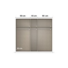 Drehtürenschrank >Acero< in alpinweiß / Spiegel - 226x210x54 (BxHxT)