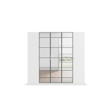 Drehtürenschrank >Acero< in alpinweiß / Spiegel - 226x210x54 (BxHxT)