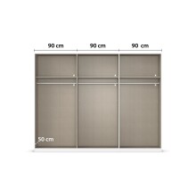 Drehtürenschrank >Acero< in alpinweiß / Spiegel - 271x210x54 (BxHxT)