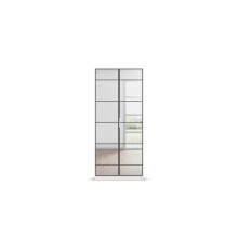 Drehtürenschrank >Acero< in Spiegel / alpinweiß - 91x210x41 (BxHxT)