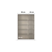 Drehtürenschrank >Acero< in Spiegel / alpinweiß - 136x210x41 (BxHxT)