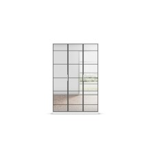 Drehtürenschrank >Acero< in Spiegel / alpinweiß - 136x210x41 (BxHxT)
