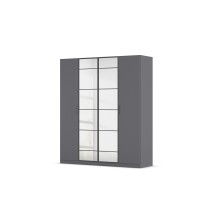 Drehtürenschrank >Acero< in grau metallic /...