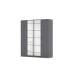 Drehtürenschrank >Acero< in grau metallic / Spiegel - 181x210x54 (BxHxT)