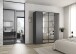 Drehtürenschrank >Acero< in grau metallic / Spiegel - 181x210x54 (BxHxT)