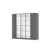 Drehtürenschrank >Acero< in grau metallic / Spiegel - 226x210x54 (BxHxT)