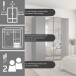 Drehtürenschrank >Acero< in grau metallic / Spiegel - 226x210x54 (BxHxT)