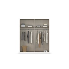 Drehtürenschrank >Acero< in Eiche Artisan / Spiegel - 181x210x54 (BxHxT)