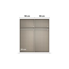Drehtürenschrank >Acero< in Eiche Artisan / Spiegel - 181x210x54 (BxHxT)