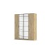 Drehtürenschrank >Acero< in Eiche Artisan / Spiegel - 181x210x54 (BxHxT)
