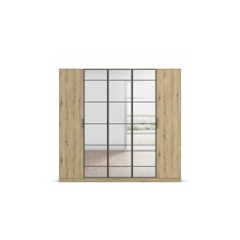 Drehtürenschrank >Acero< in Eiche Artisan / Spiegel - 226x210x54 (BxHxT)