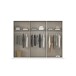 Drehtürenschrank >Acero< in Eiche Artisan / Spiegel - 271x210x54 (BxHxT)